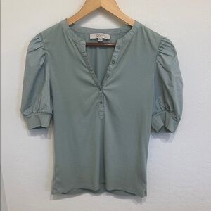 LOFT Dusty Green Buttoned Blouse